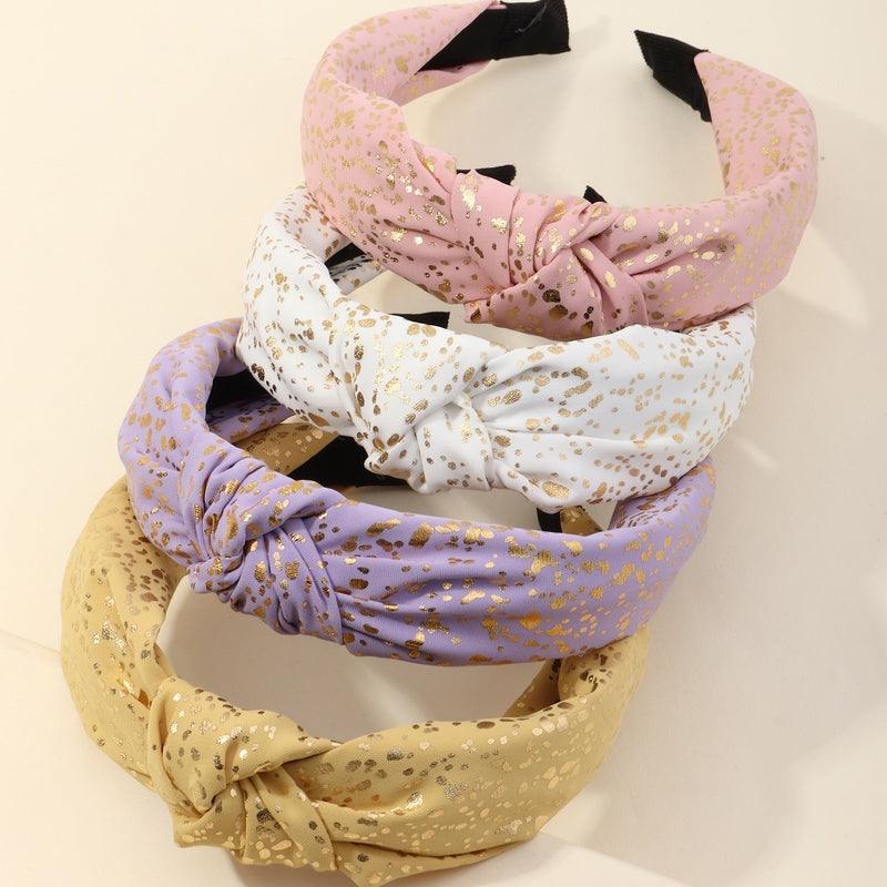 Headband|SUGAR SUGAR, Golden Hour gold polka dot headband