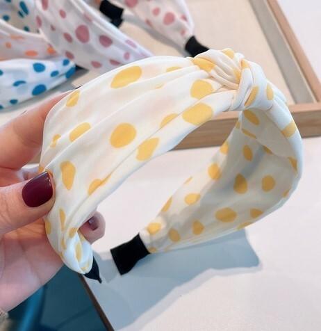 Hairband|SUGAR SUGAR, Lazy Days yellow spotted comfy headband