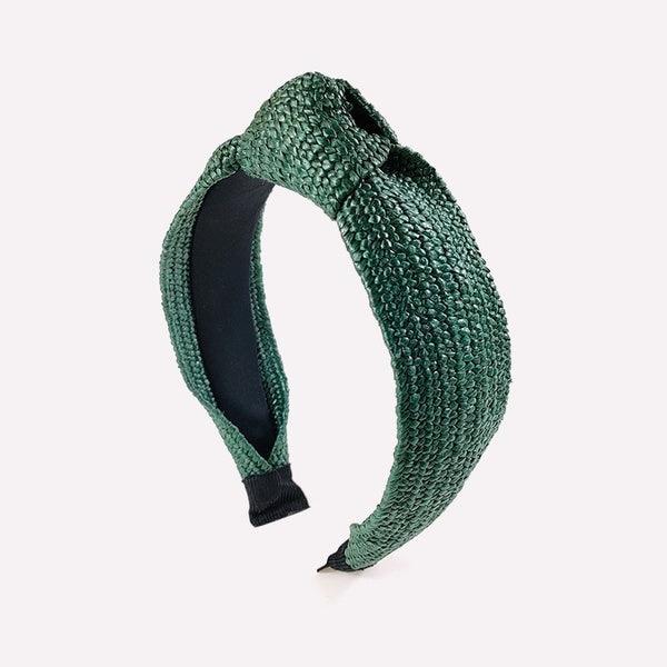 Headband|SUGAR SUGAR, Green Rattan Knot Headband