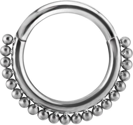 PREMIUM COLLECTION | Titanium clicker piercing ring with ball decoration