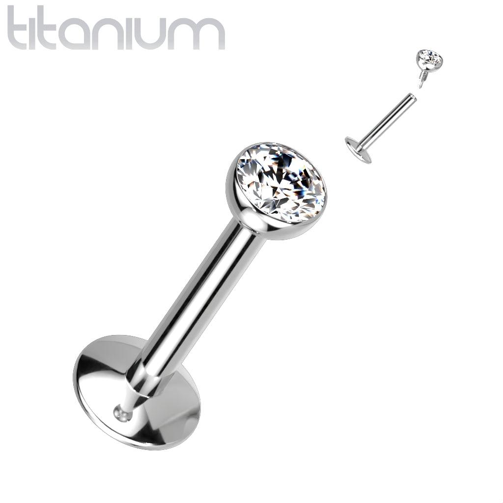 Labret, Titanium 3mm internal threaded labret (silver)