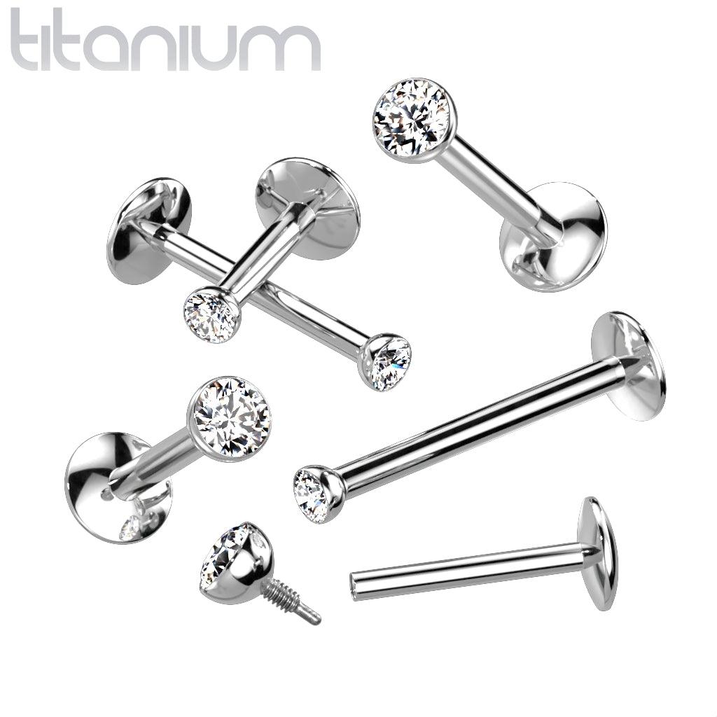 Labret, Titanium 3mm internal threaded labret (silver)