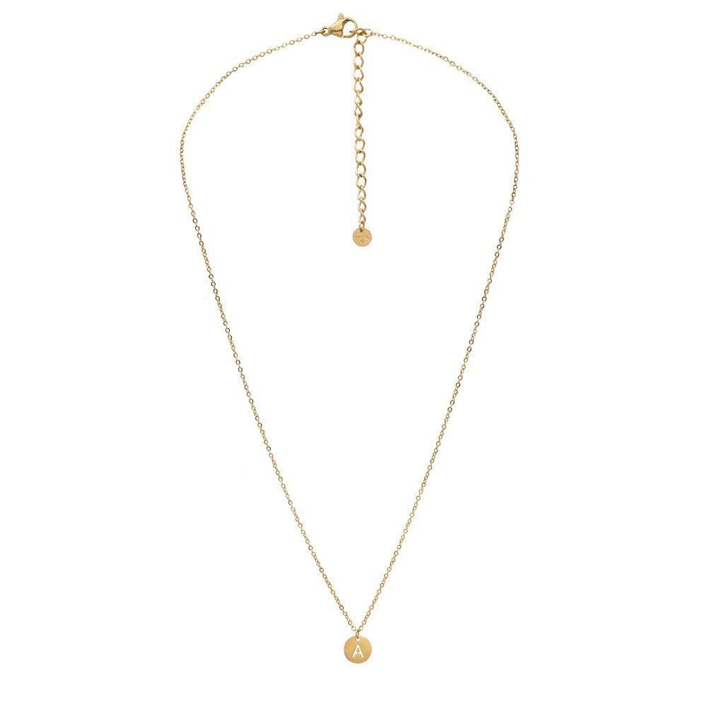 IKITA PARIS|Alphabet letter surgical steel necklace (gold)