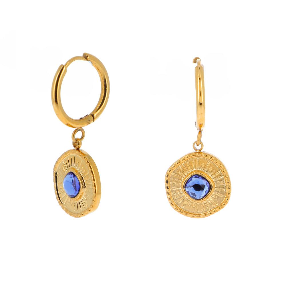 Earrings, BOHM PARIS|Boucles Melissane -blue/gold