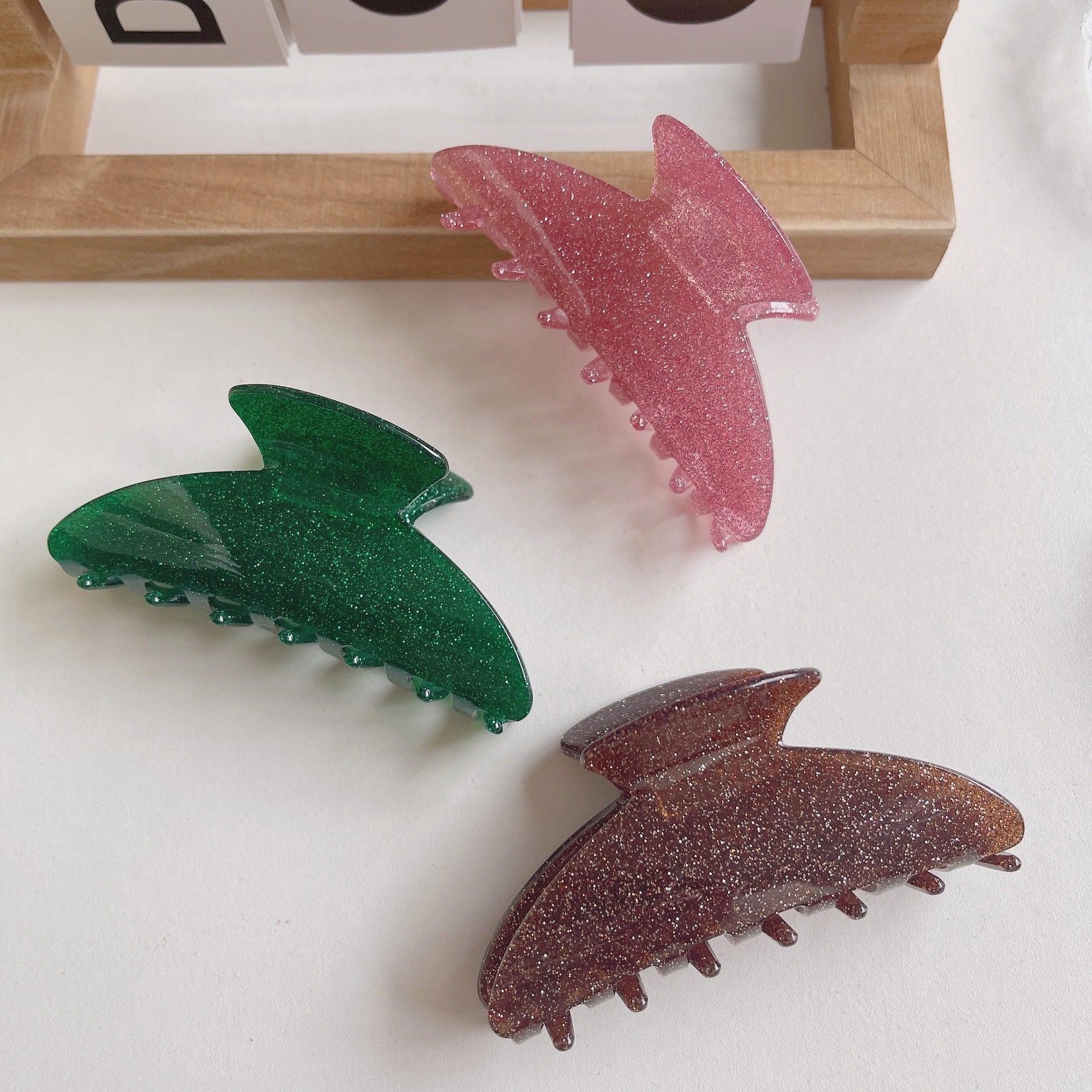 Hair clip|SUGAR SUGAR, Glitter Clip -green glitter shark tooth