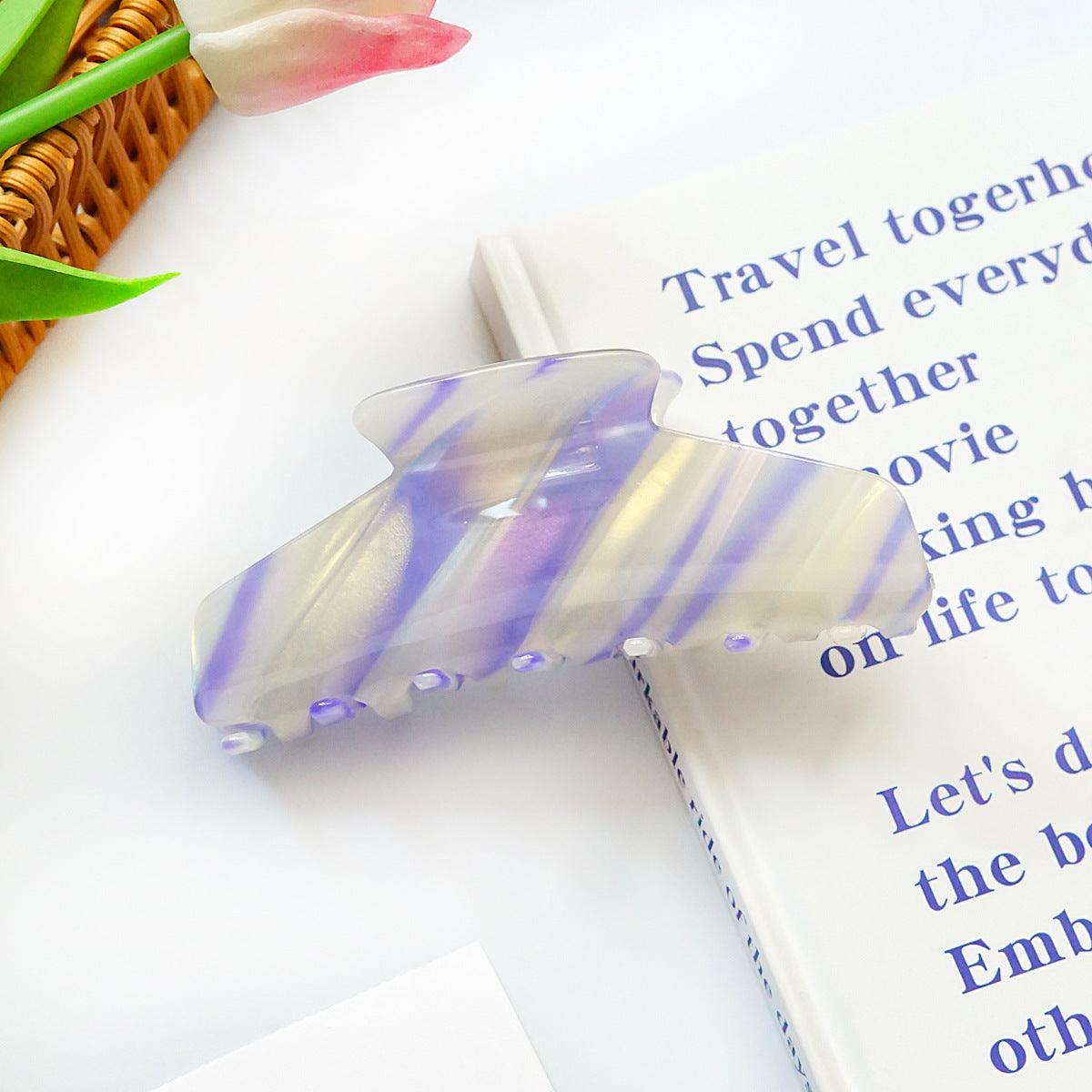 Hair clip|SUGAR SUGAR, Pastel Stripes Clip - lavender shark tooth