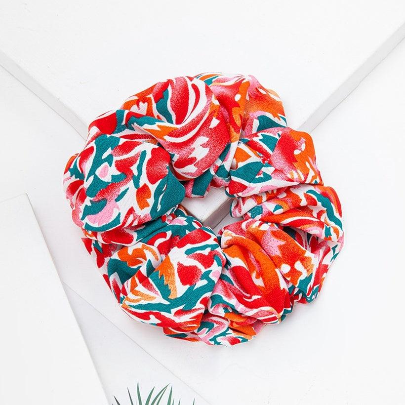 Scrunchie|SUGAR SUGAR, XL Jungle -multicolor red hair donut