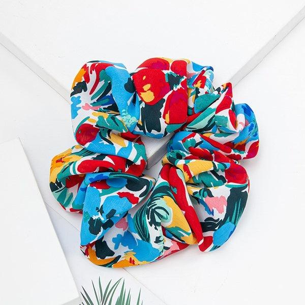 Scrunchie|SUGAR SUGAR, XL Tropical -multicolor blue hair donut