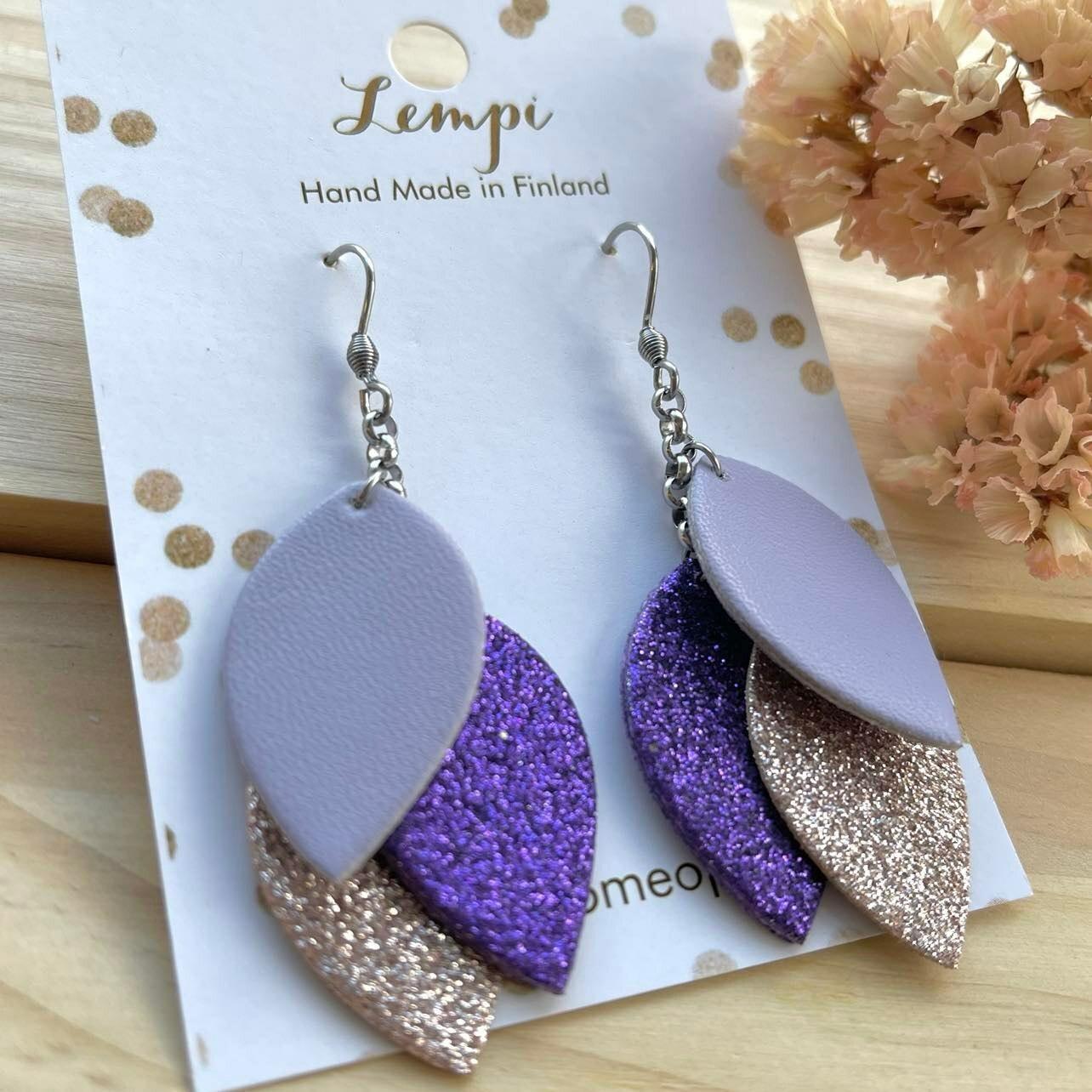 LEMPI earrings, Little Grain (lilac)