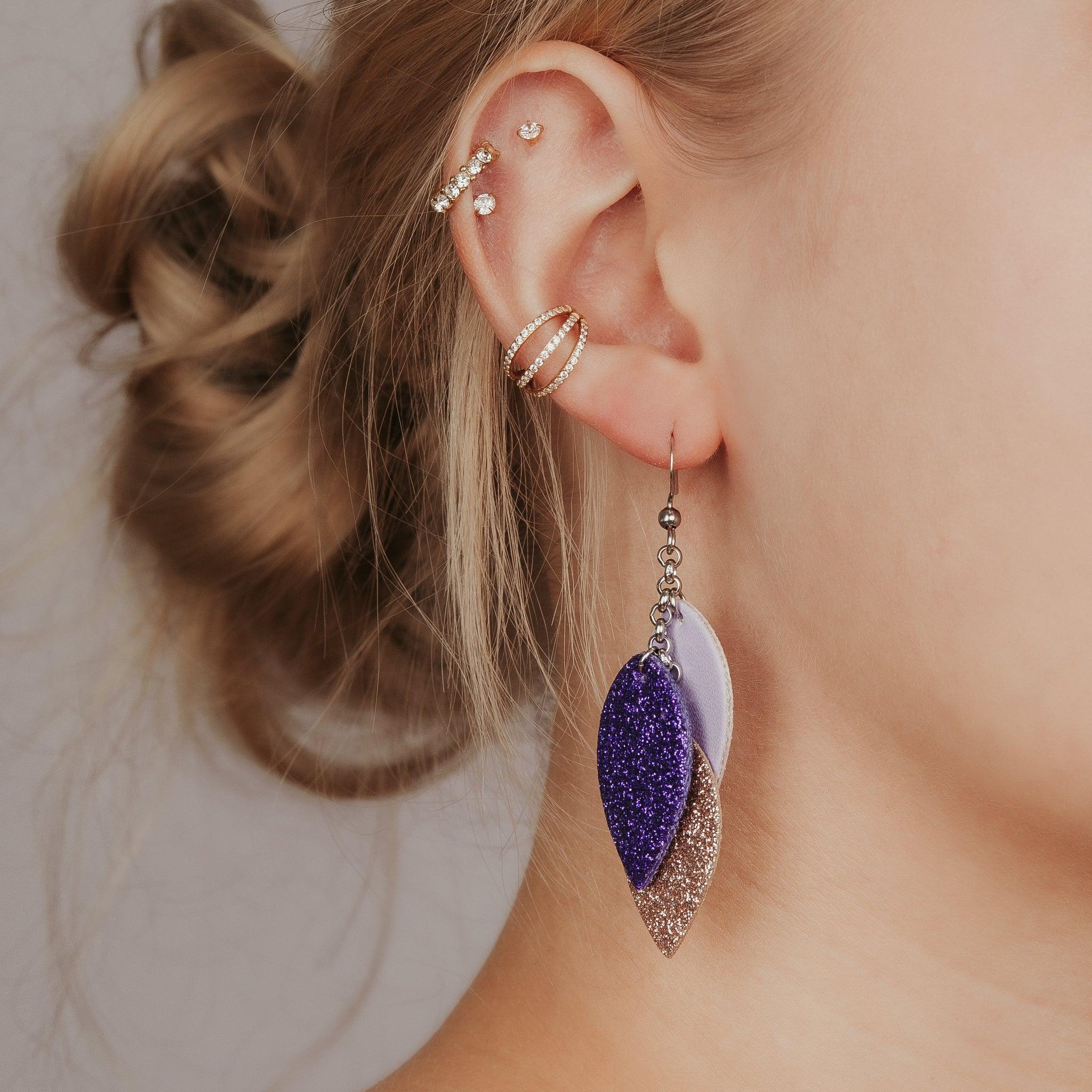 LEMPI earrings, Little Grain (lilac)