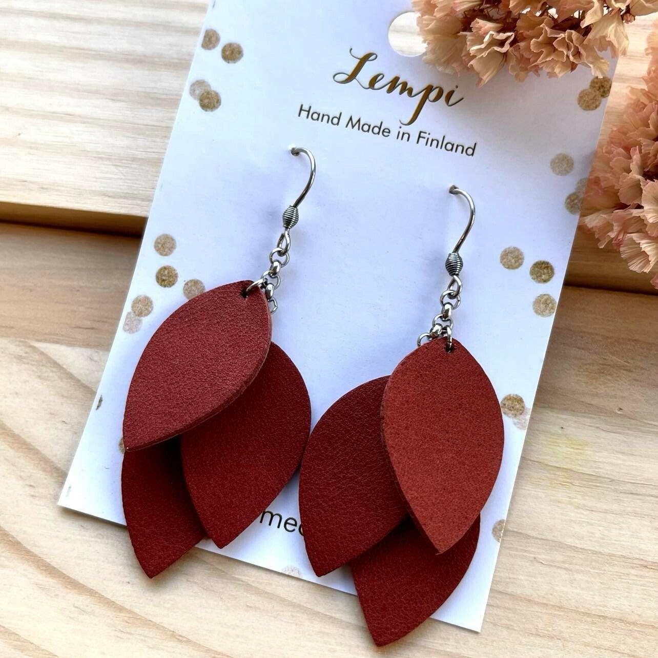 LEMPI earrings, Little Grain (cinnamon brown)