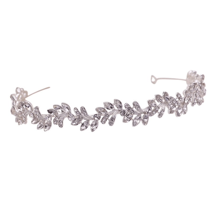 Hiuskoru, ATHENA BRIDAL|Eleanor Headband -hopeanvärinen juhlapanta