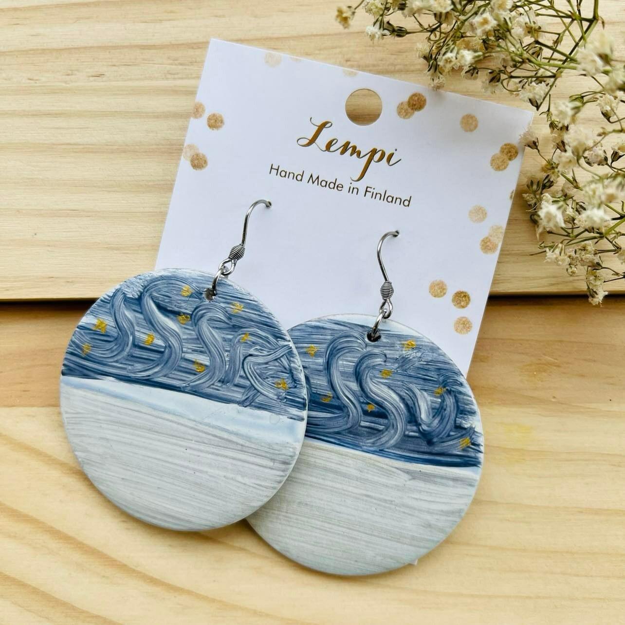 LEMPI earrings, Winter Night (numbered set)