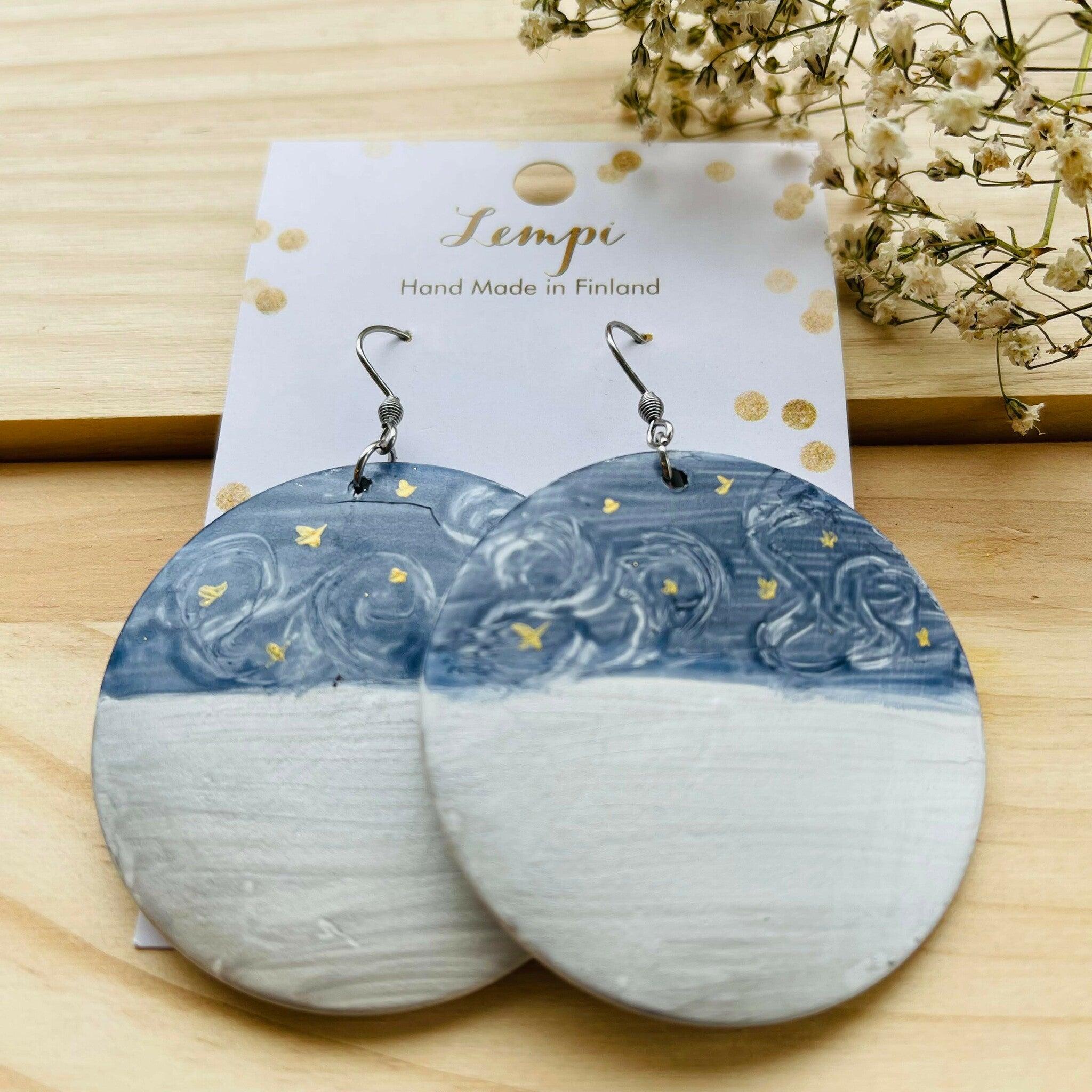 LEMPI earrings, Winter Night (numbered set)