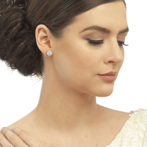 Clip earrings, ATHENA BRIDAL|Classic Earrings -rose gold studs