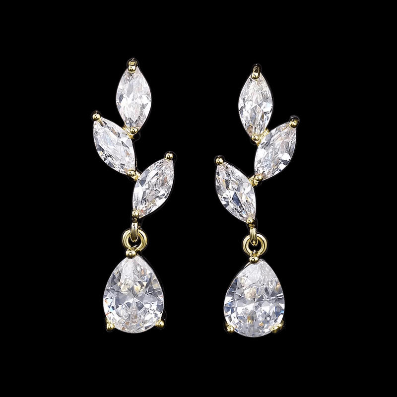 Earrings, ATHENA BRIDAL|Noelle Earrings -gold-colored drops