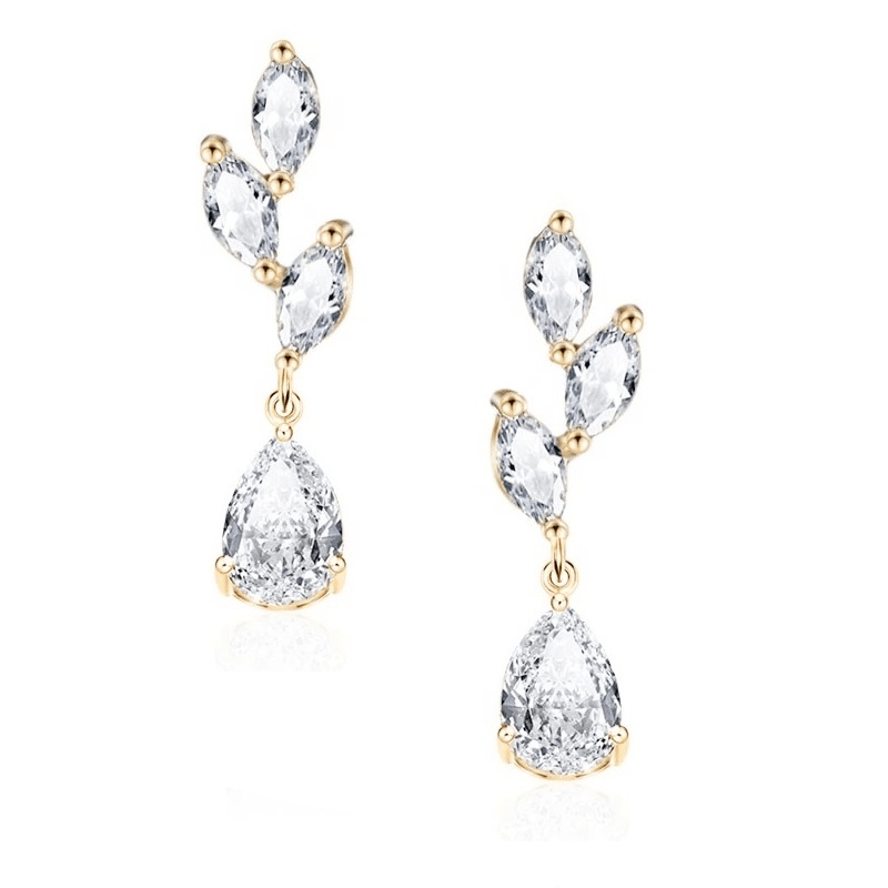 Earrings, ATHENA BRIDAL|Noelle Earrings -gold-colored drops