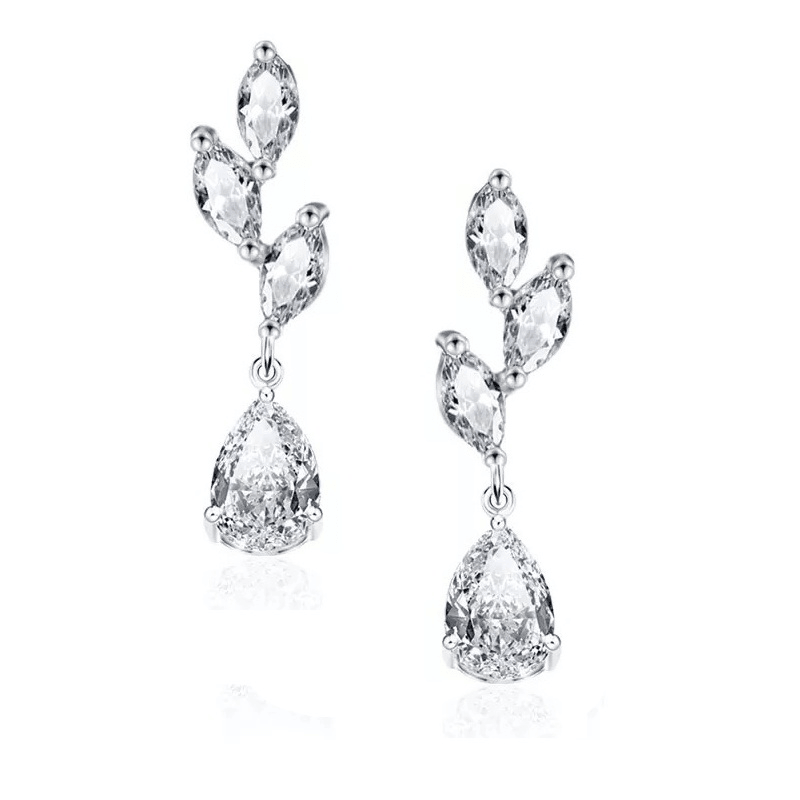 Earrings, ATHENA BRIDAL|Noelle Earrings -silver-colored drops