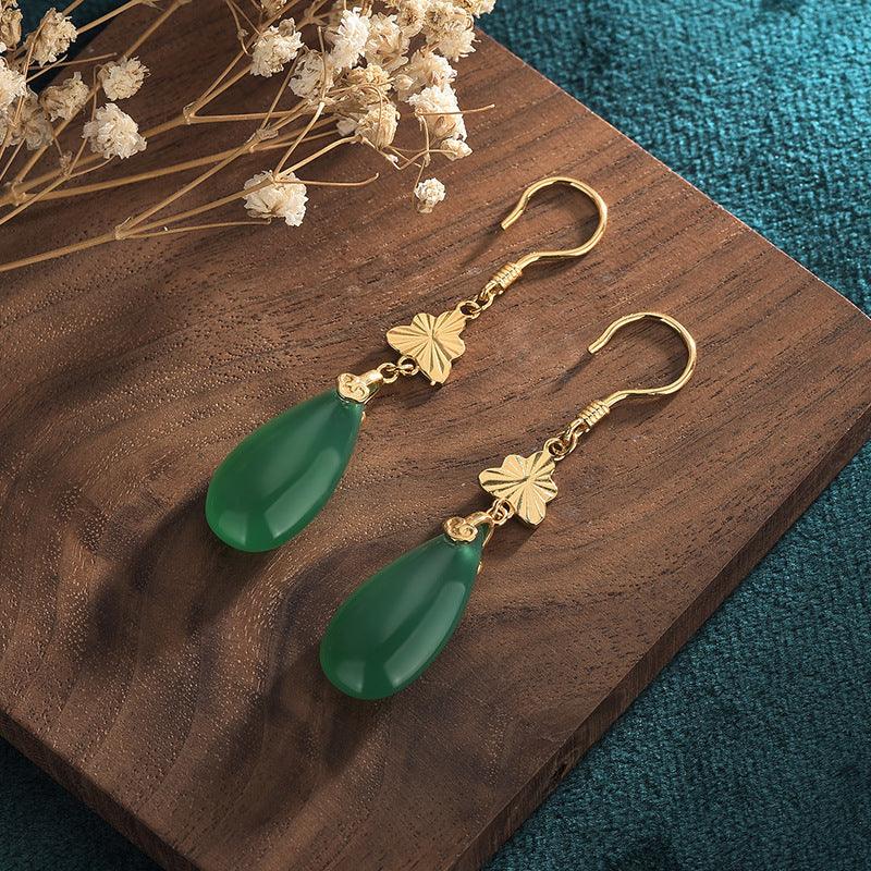 Korvakorut, FRENCH RIVIERA|Green Vintage Earrings -vihreät korvakorut