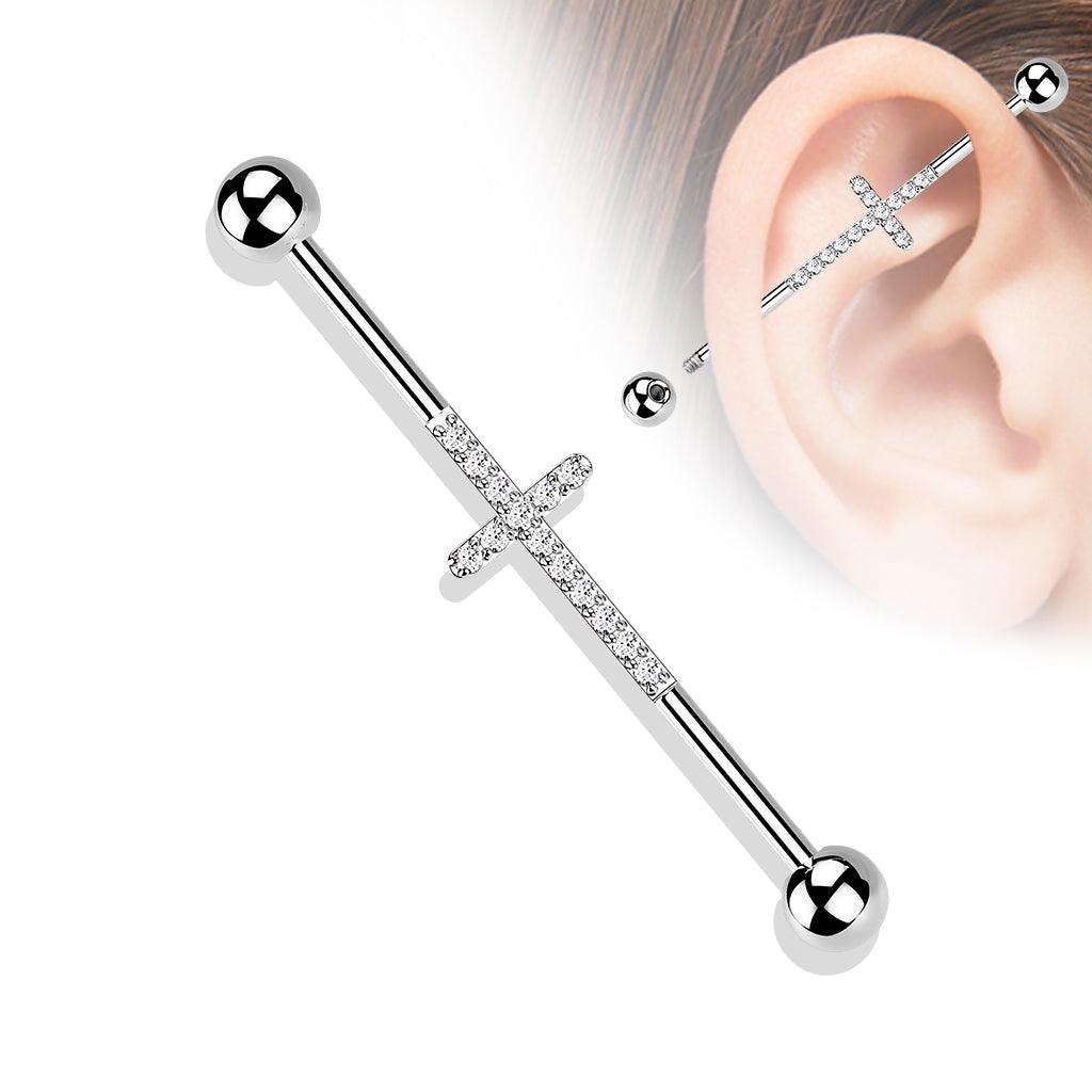 Industrial, Cross Titanium CZ titanium cross industrial jewelry