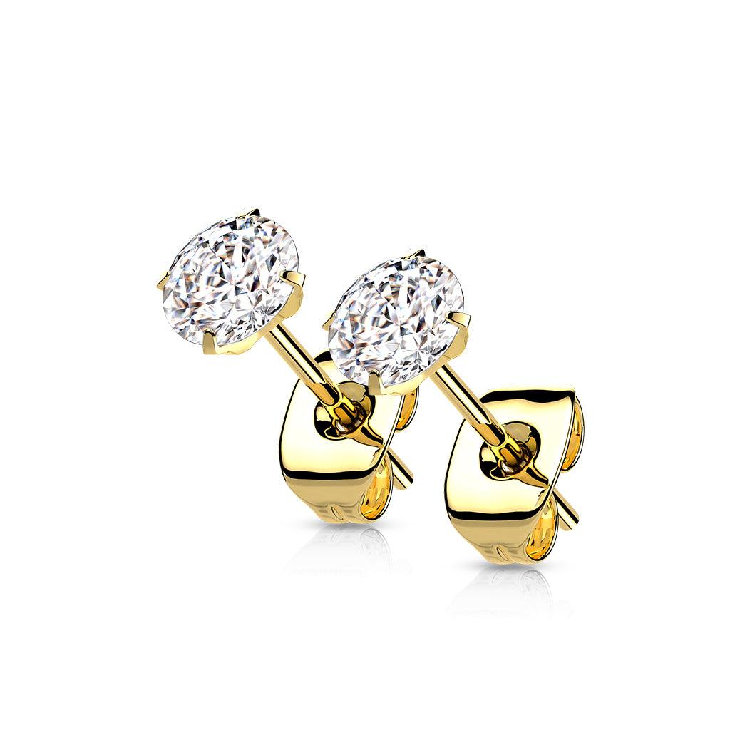 Titanium CZ Earstuds in Gold