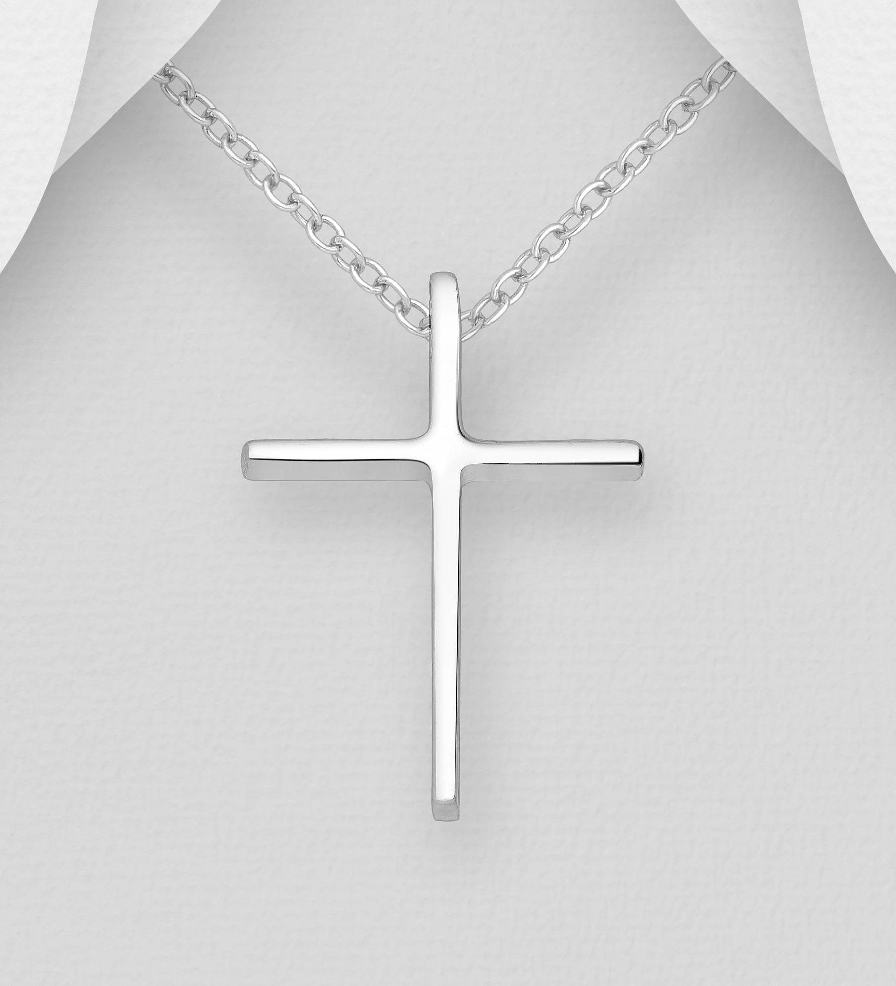 PREMIUM COLLECTION|Faith - modern silver cross pendant