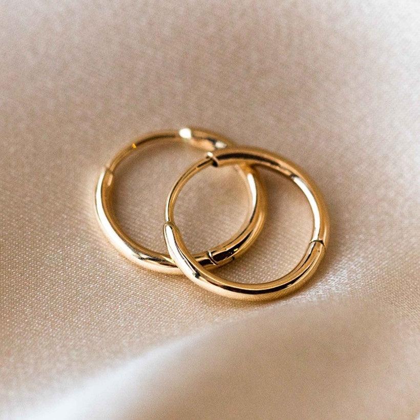 FRENCH RIVIERA|Simple Fay Hoops Steel Rings (Gold)