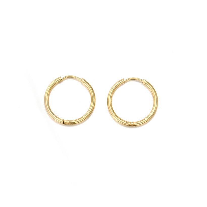 FRENCH RIVIERA|Simple Fay Hoops Steel Rings (Gold)