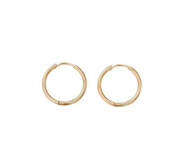 FRENCH RIVIERA|Simple Fay Hoops -teräksiset renkaat (ruusukulta)