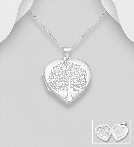 PREMIUM COLLECTION|Tree of Life medallion silver pendant with tree pattern