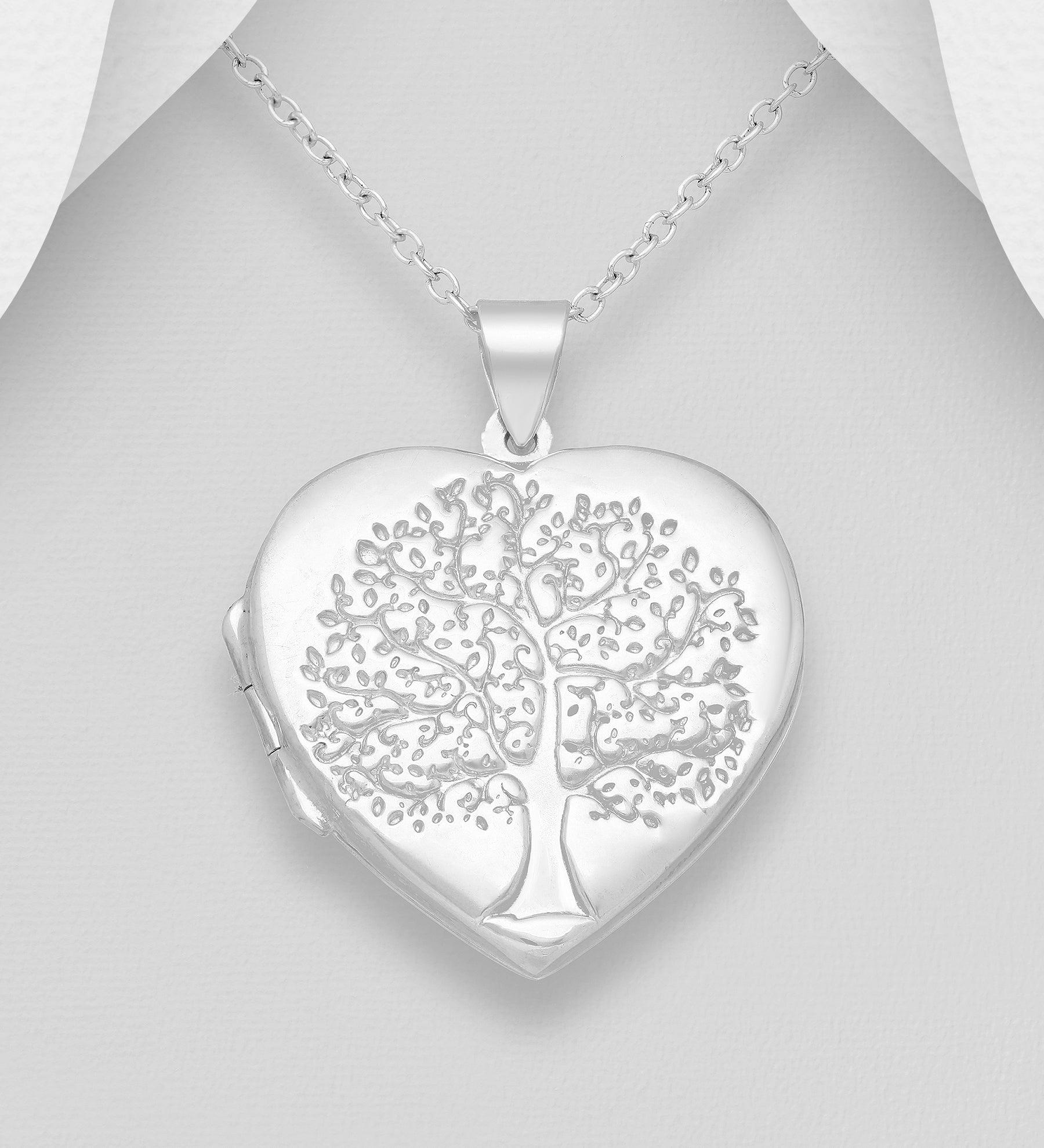 PREMIUM COLLECTION|Tree of Life medallion silver pendant with tree pattern