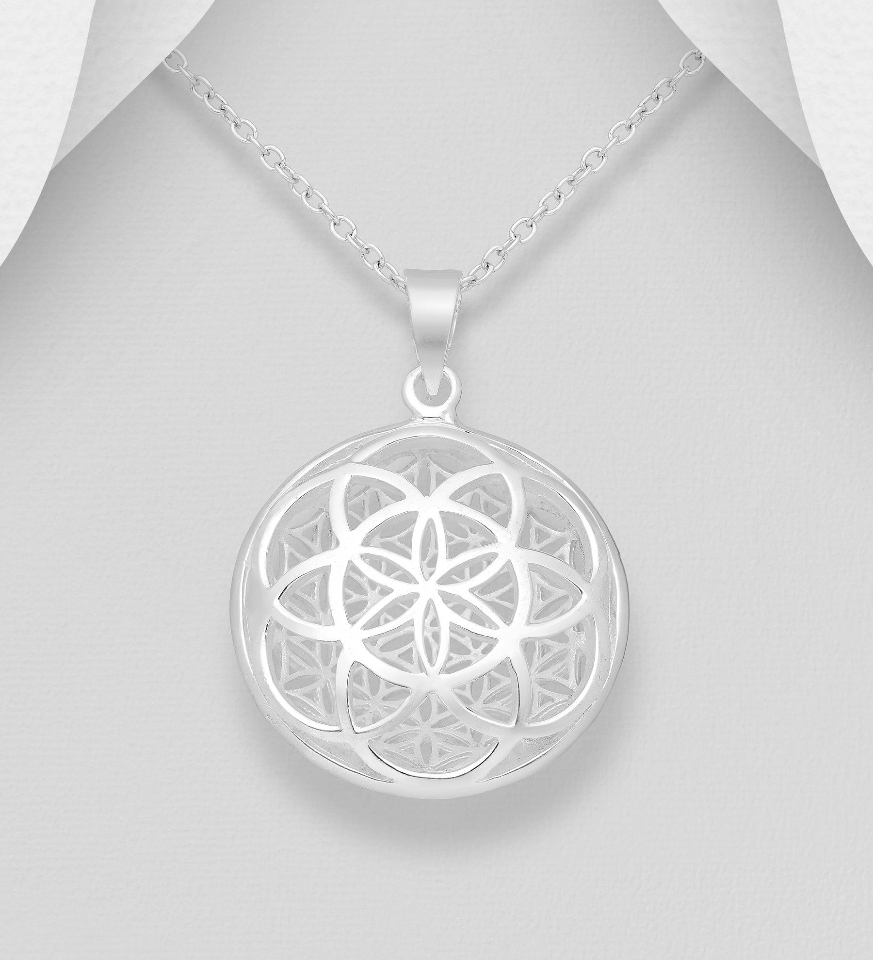 PREMIUM COLLECTION|Lumme silver pendant with floral pattern