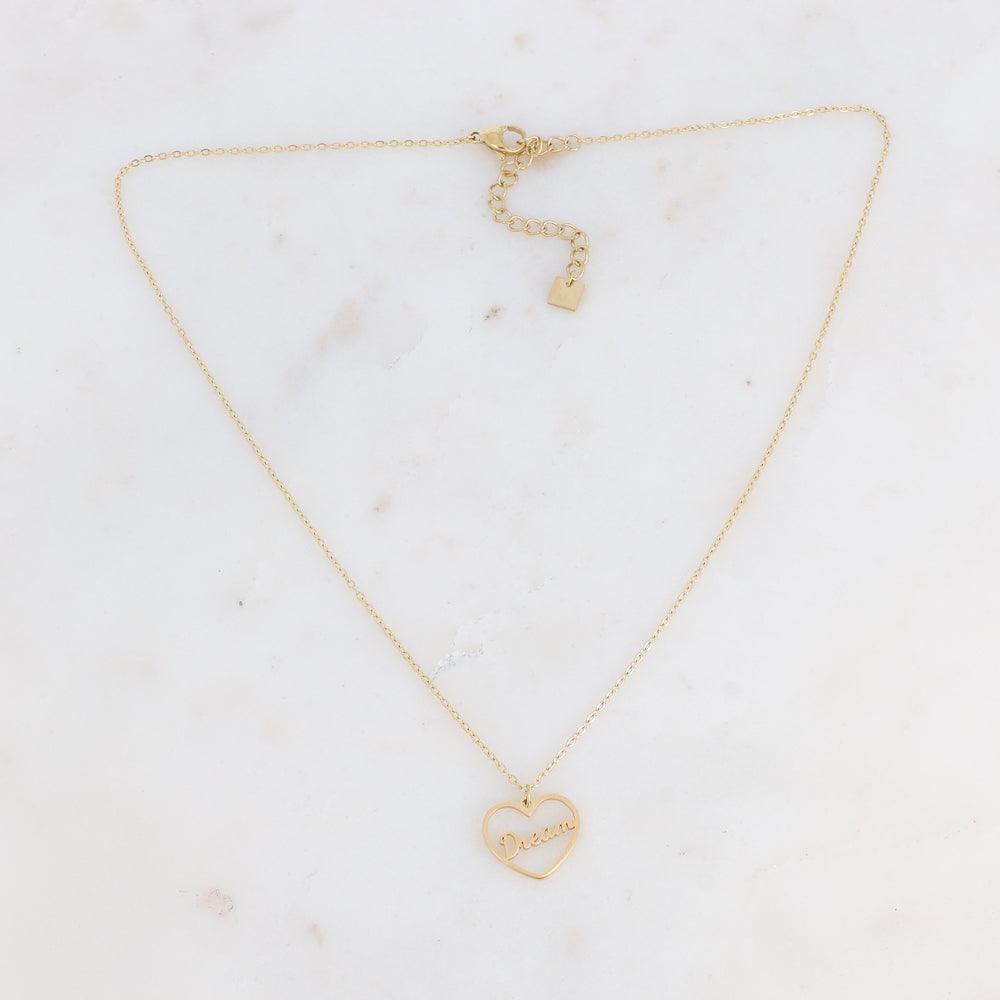 Necklace, BOHM PARIS|Collier Dream - modern heart text necklace