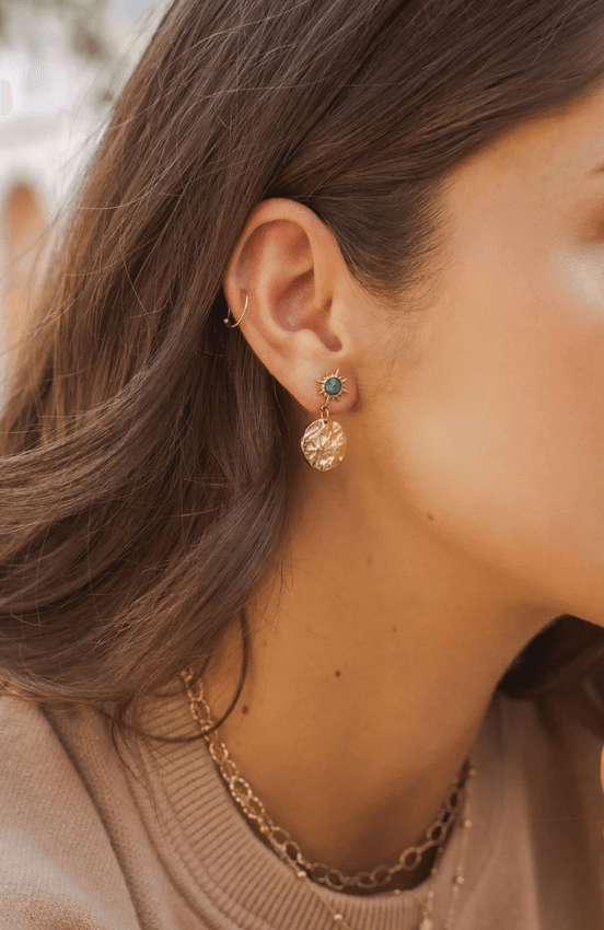 Earrings, BOHM PARIS|Boucles Melany -mint/gold