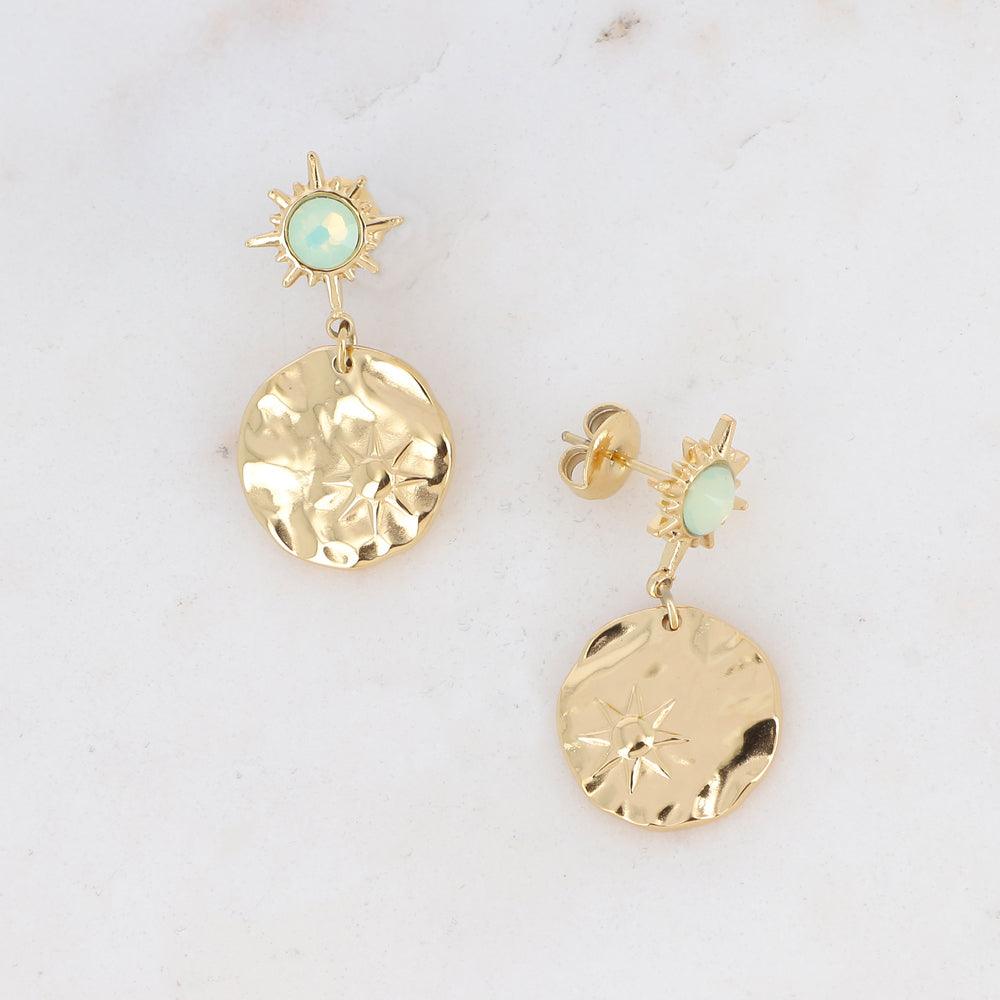 Earrings, BOHM PARIS|Boucles Melany -mint/gold