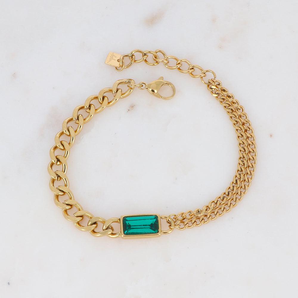 Bracelet, BOHM PARIS|Bracelet Mirha -green crystal bracelet