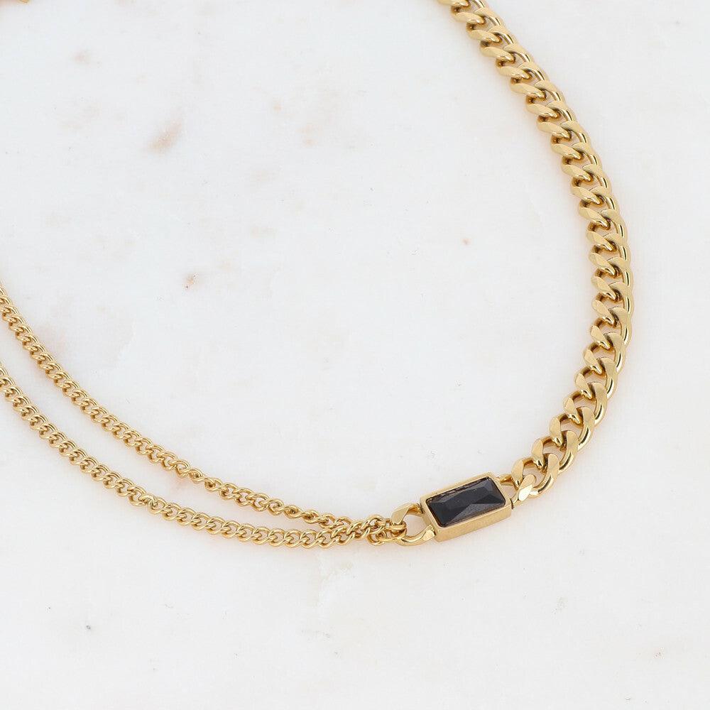 Necklace, BOHM PARIS|Collier Mirha - black crystal necklace