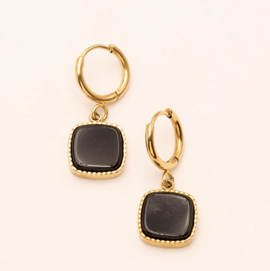 Earrings, BOHM PARIS|Boucles Chloefina -black earrings