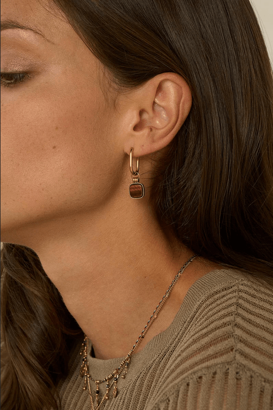 Earrings, BOHM PARIS|2 in 1 Creoles Chloefina -black earrings