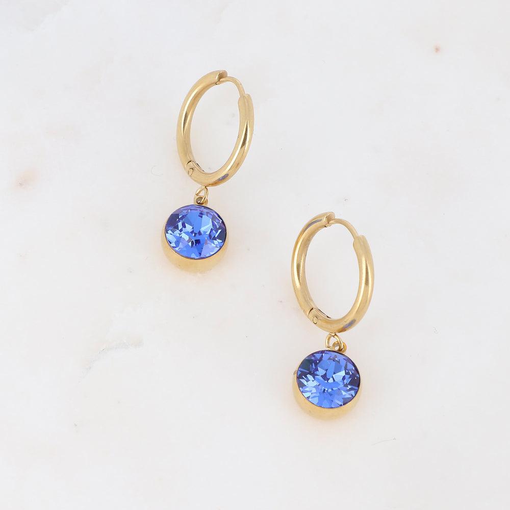 Earrings, BOHM PARIS|Boucles Silas -sapphire blue/gold