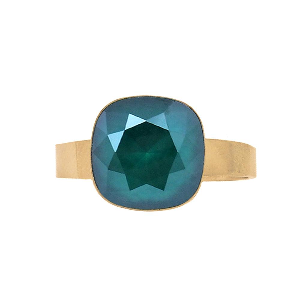 Ring, BOHM PARIS|Bague Bea -dark green/gold