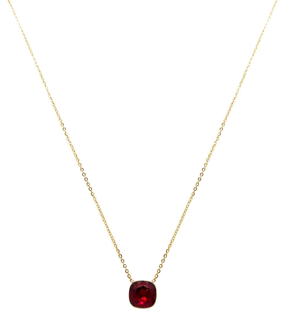 Necklace, BOHM PARIS|Collier Bea - ruby ​​red/gold