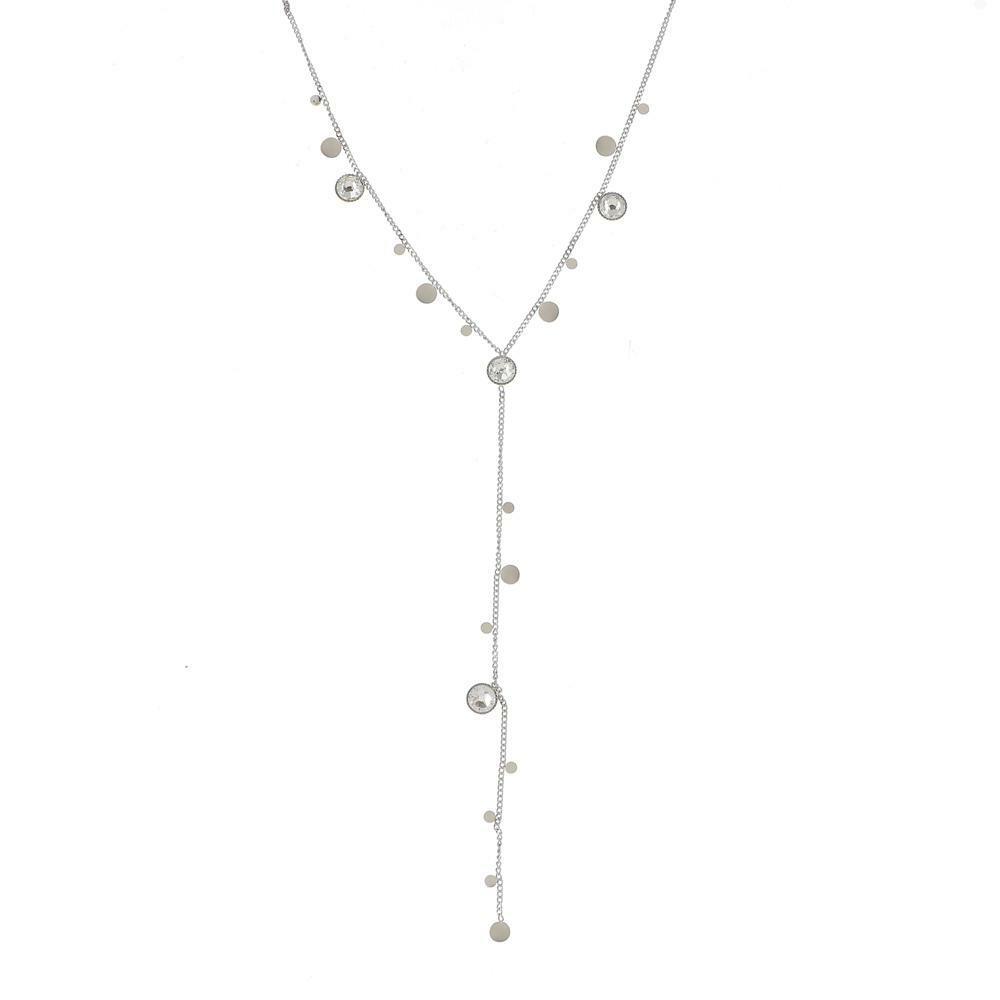 Necklace, BOHM PARIS|Collier Khalissa -clear Y-necklace (silver)