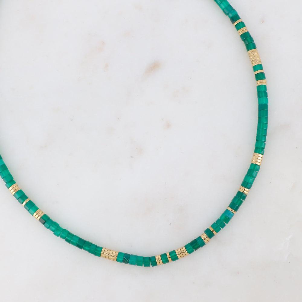 Necklace, BOHM PARIS|Collier Olivine agate necklace