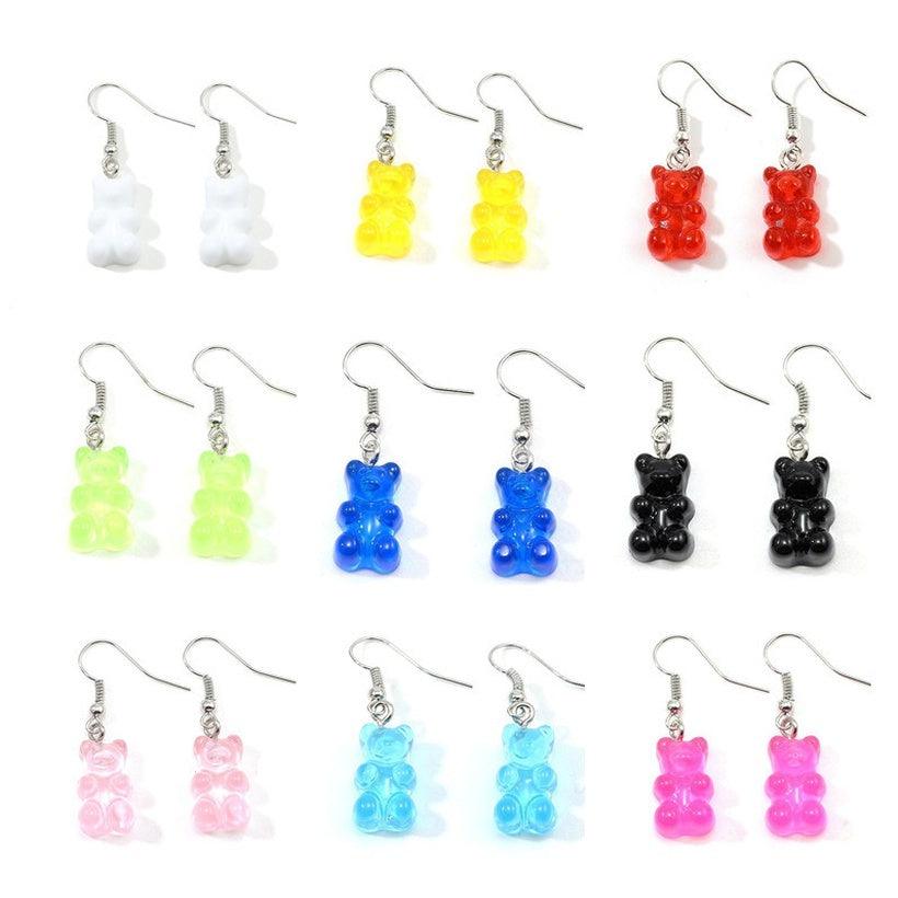 Earrings, White Gummy Bear