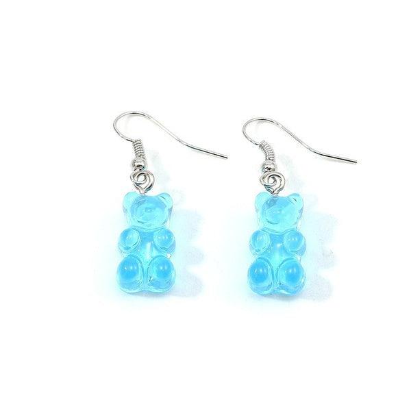 Earrings, Turqoise Gummy Bear -turquoise gummy bear earrings