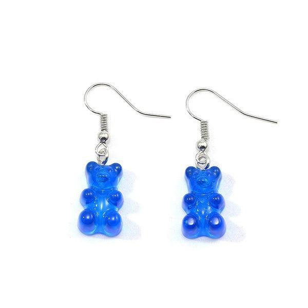 Earrings, Blue Gummy Bear