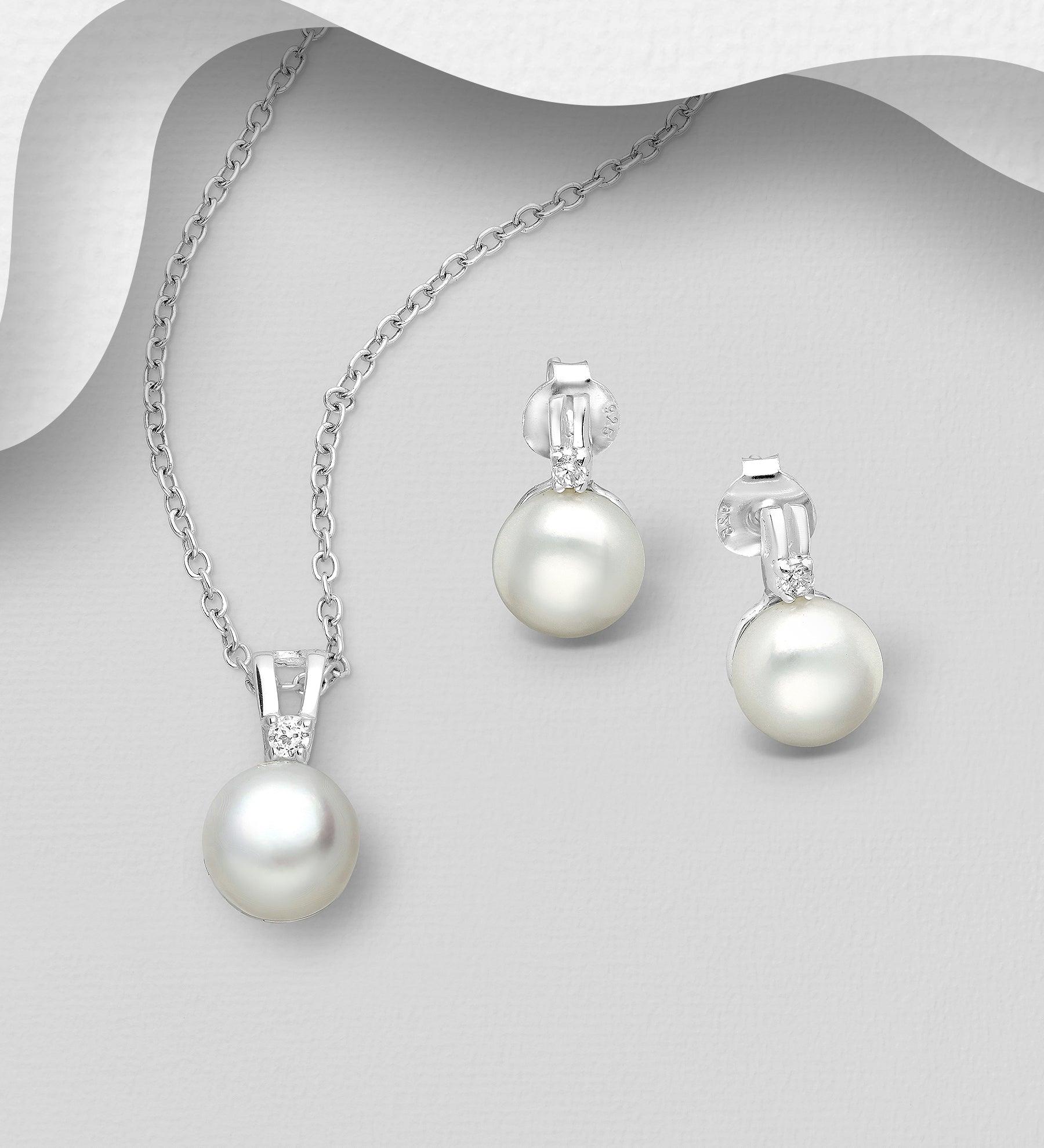 PREMIUM COLLECTION|Bea silver freshwater pearl jewelry set