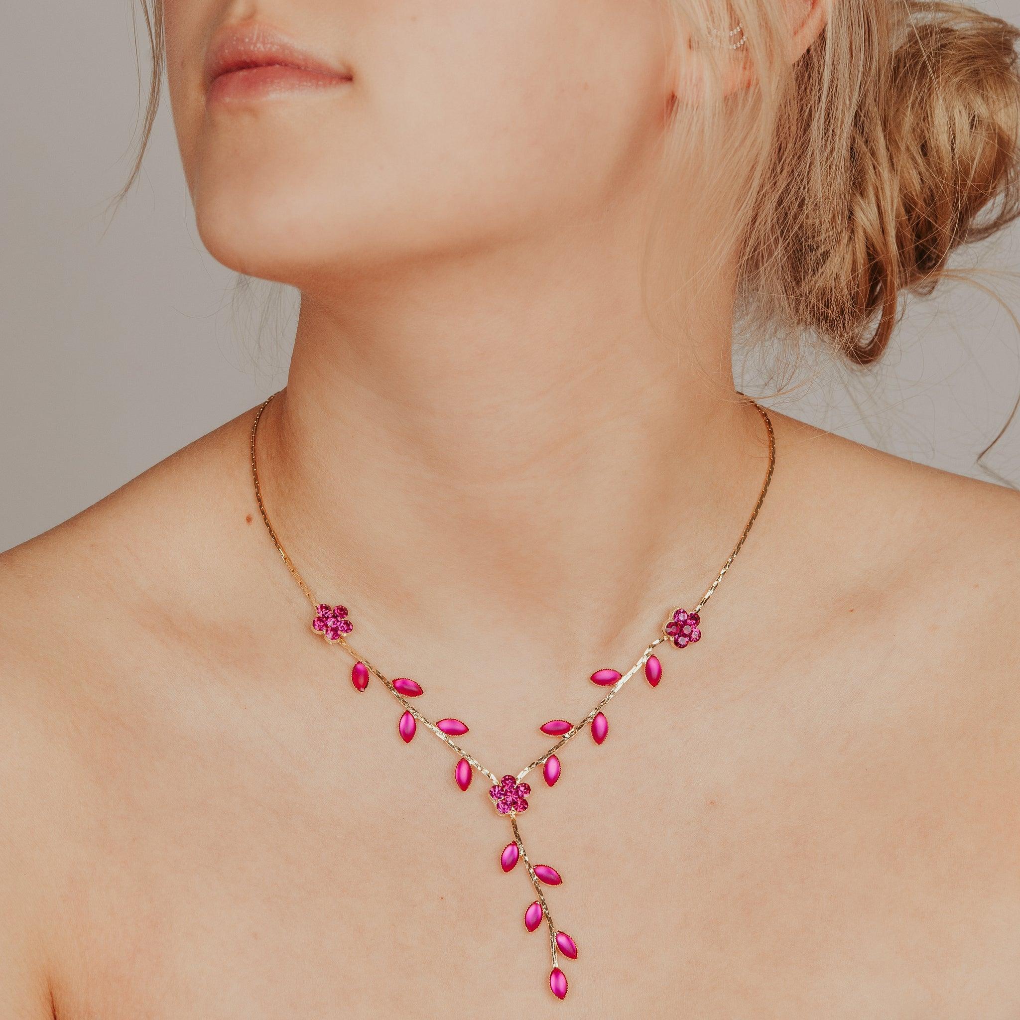 Anniversary jewelry, Julia (fuchsia, gold)