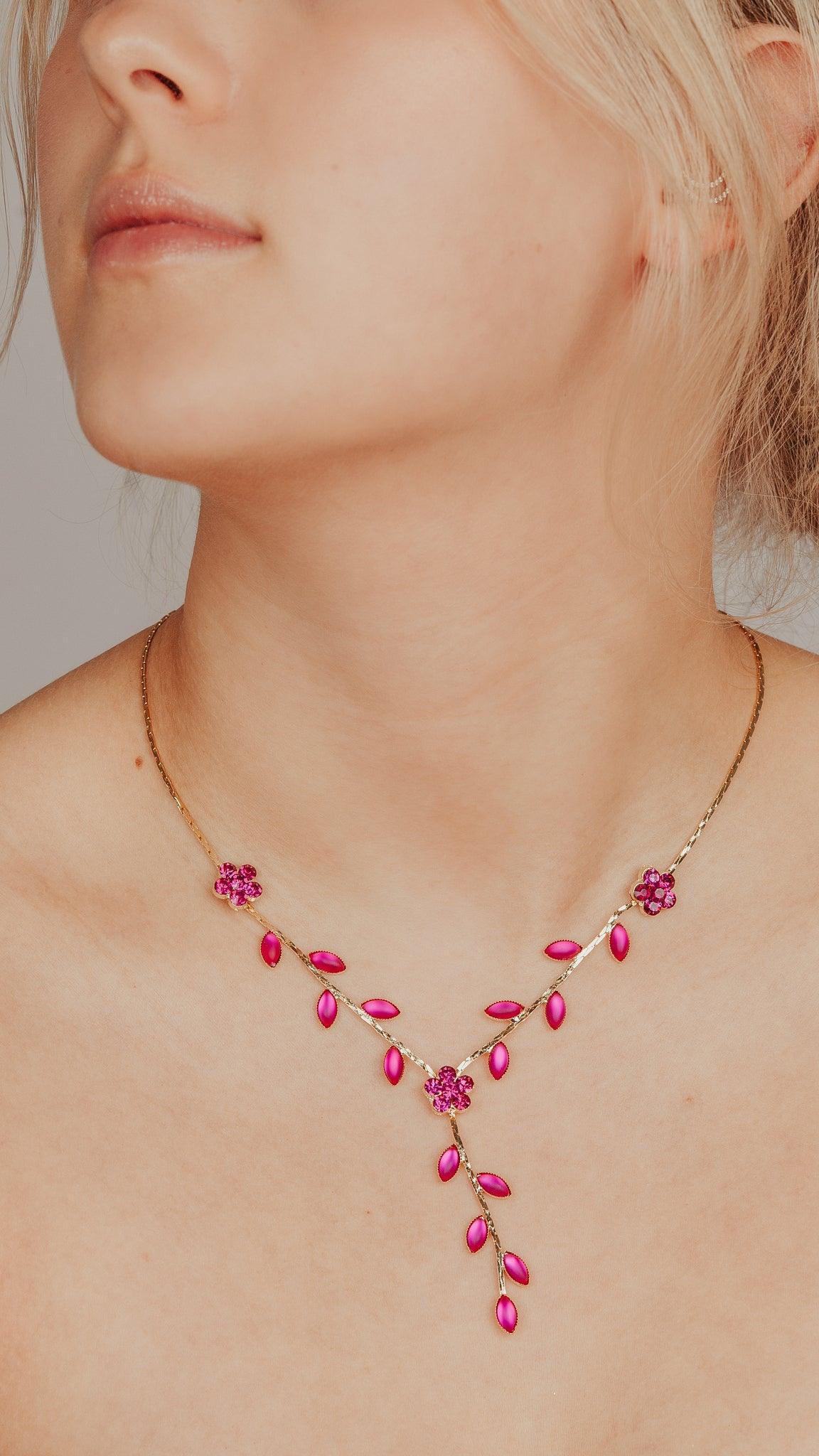 Anniversary jewelry, Julia (fuchsia, gold)